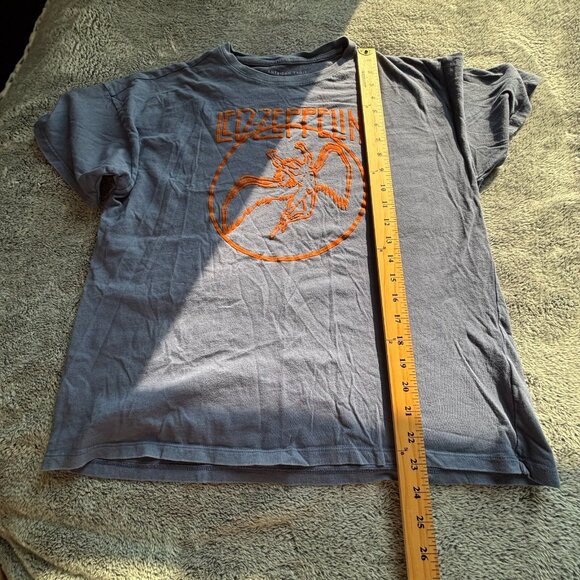 American Eagle Led Zepplin Womens Top Shirt Medium Blue Band Tee Rock Roll 18338 - Picture 5 of 8
